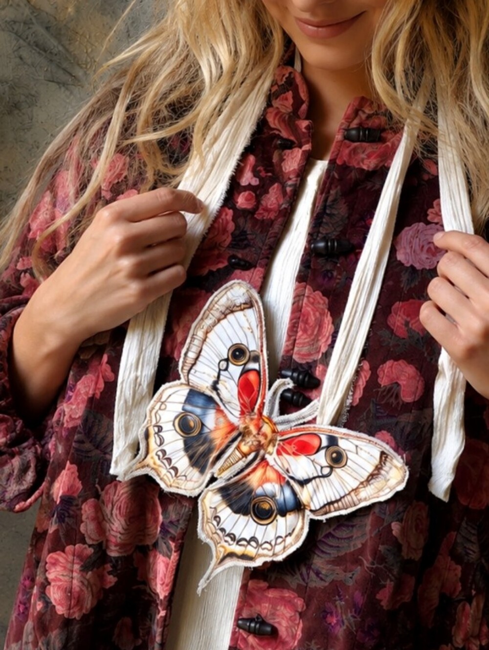Designer Butterfly Jabot Bowtie Belt Cottage-Core Grand-millennial Style